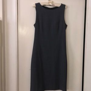 Theory Tailored Sleeveless Steel Blue Shift Dress
